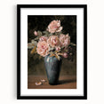 Vintage Botanical Art Prints - Antique Floral Vase with Roses