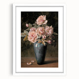 Vintage Botanical Art Prints - Antique Floral Vase with Roses
