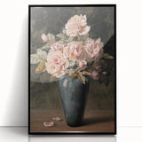 Vintage Botanical Art Prints - Antique Floral Vase with Roses