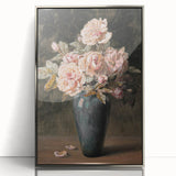 Vintage Botanical Art Prints - Antique Floral Vase with Roses
