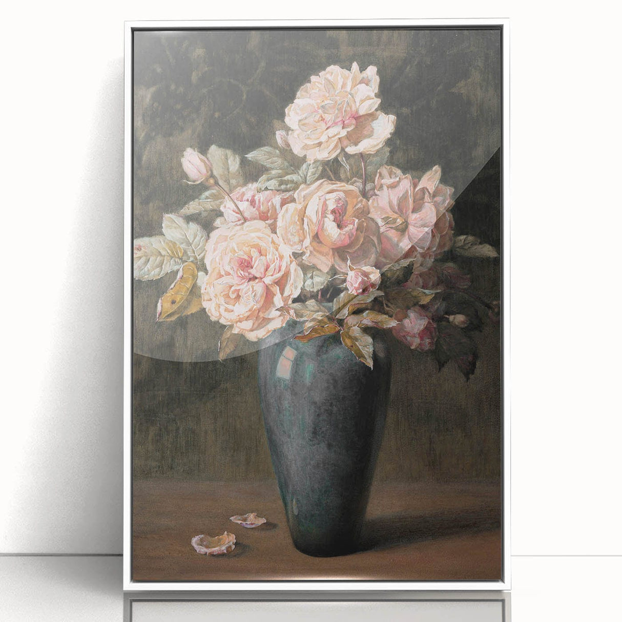 Vintage Botanical Art Prints - Antique Floral Vase with Roses