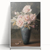 Vintage Botanical Art Prints - Antique Floral Vase with Roses