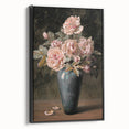 Vintage Botanical Art Prints - Antique Floral Vase with Roses