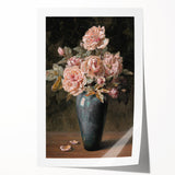 Vintage Botanical Art Prints - Antique Floral Vase with Roses