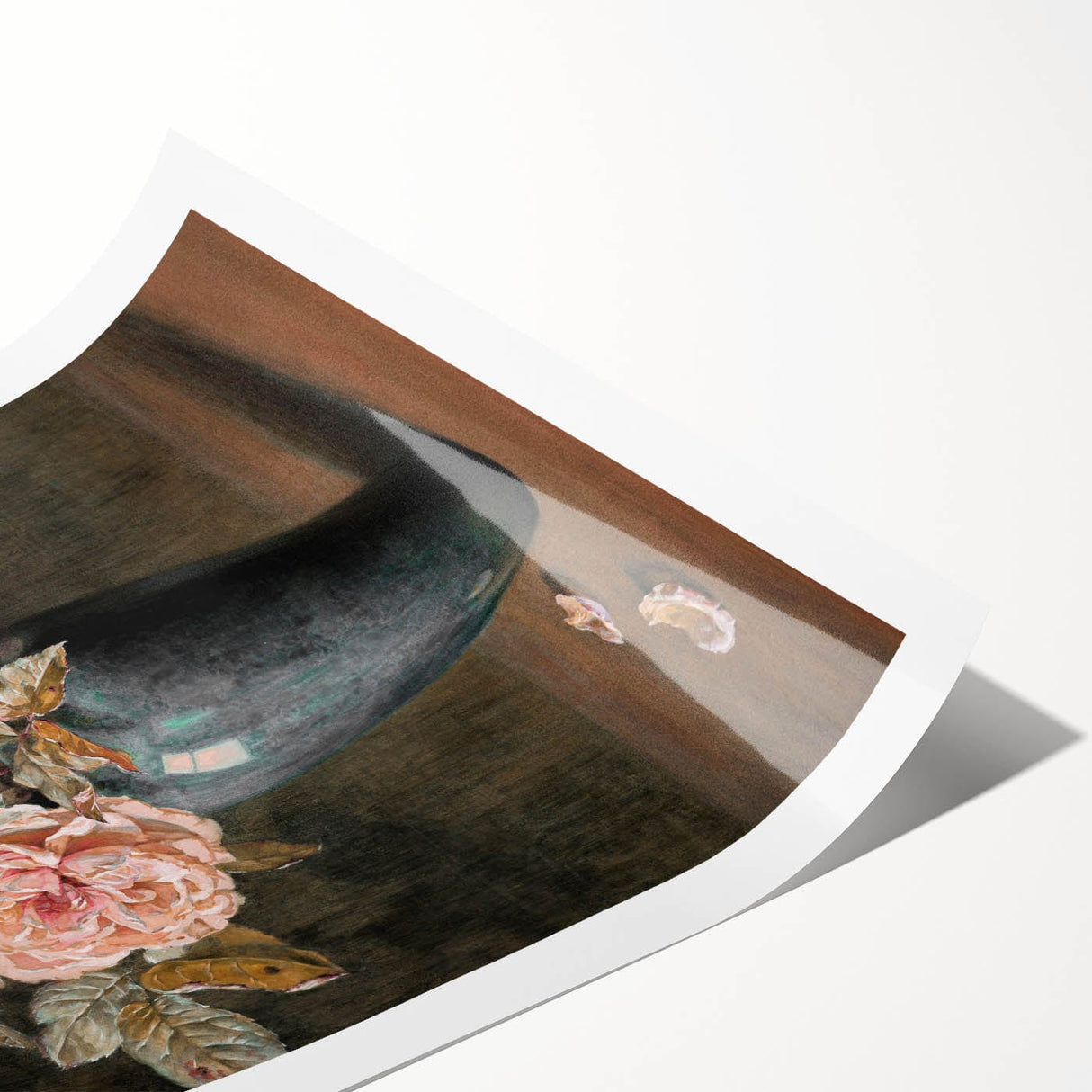 Vintage Botanical Art Prints - Antique Floral Vase with Roses
