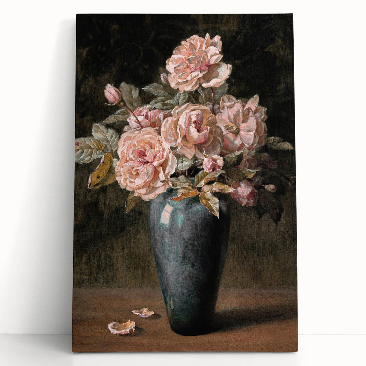 Vintage Botanical Art Prints - Antique Floral Vase with Roses