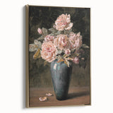 Vintage Botanical Art Prints - Antique Floral Vase with Roses