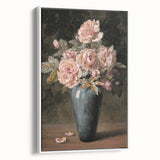 Vintage Botanical Art Prints - Antique Floral Vase with Roses