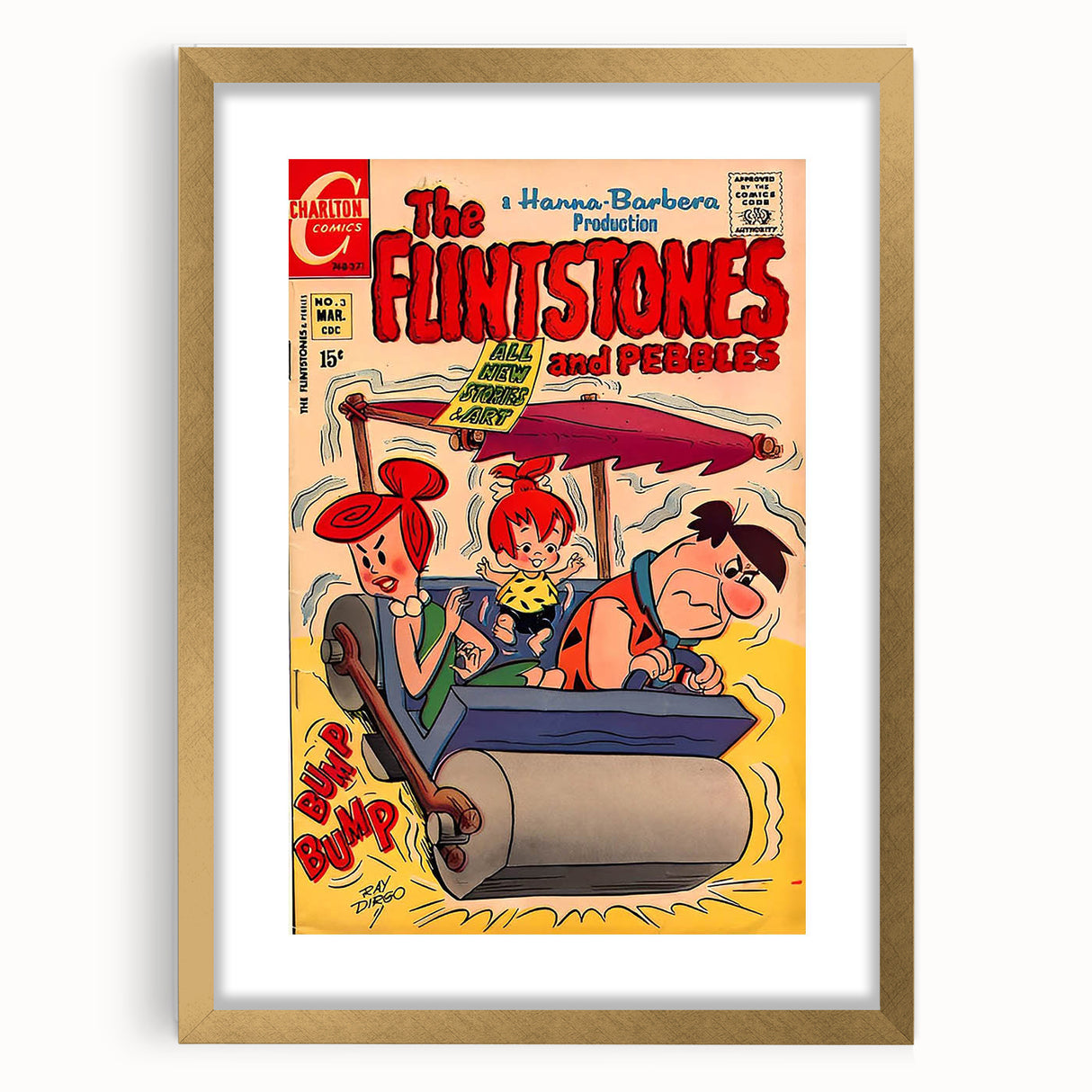 Vintage Comics Wall Art – The Flintstones Retro Cartoon Poster