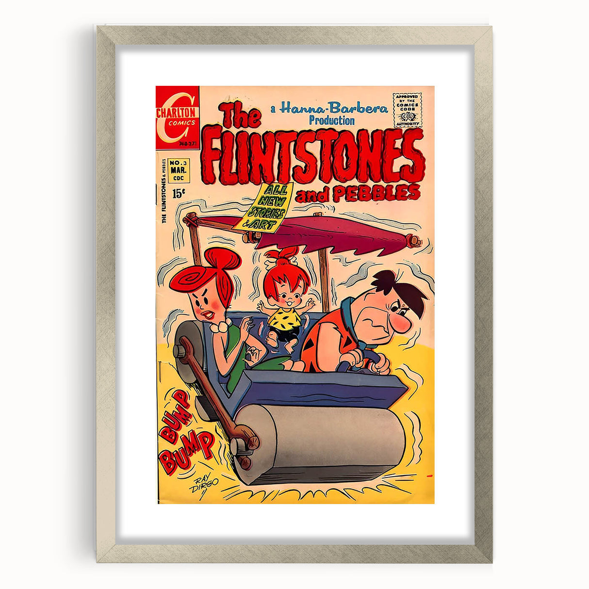 Vintage Comics Wall Art – The Flintstones Retro Cartoon Poster