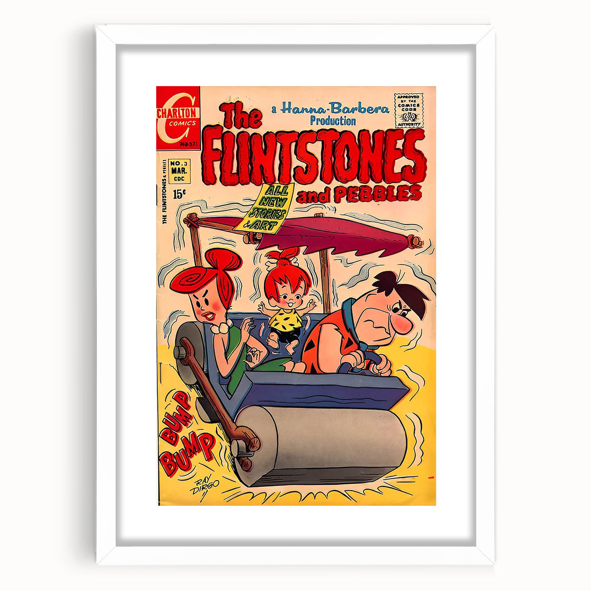 Vintage Comics Wall Art – The Flintstones Retro Cartoon Poster