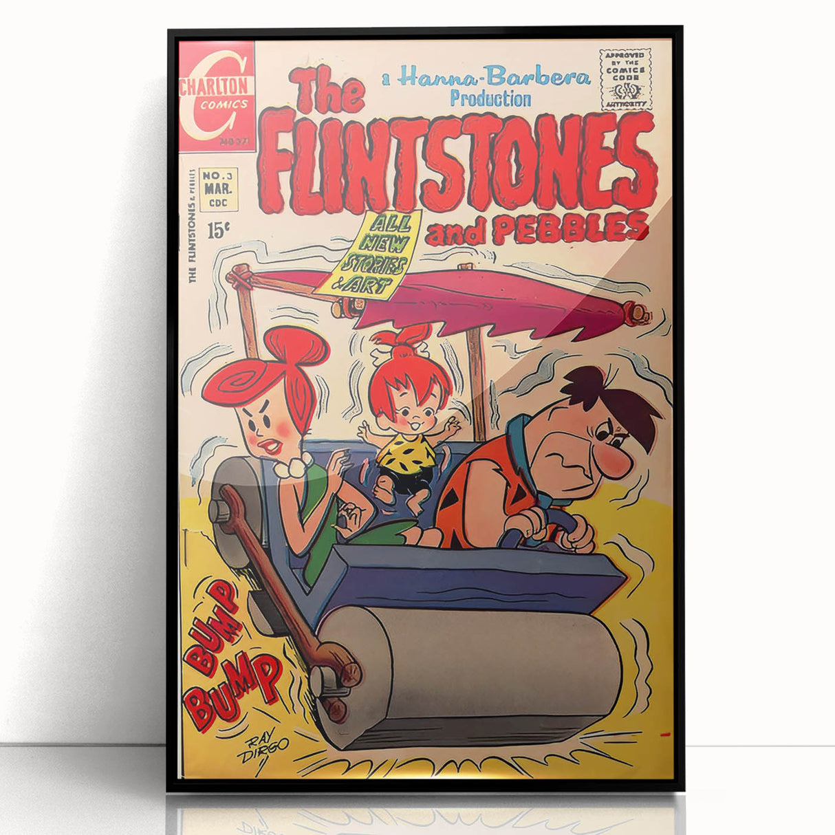 Vintage Comics Wall Art – The Flintstones Retro Cartoon Poster