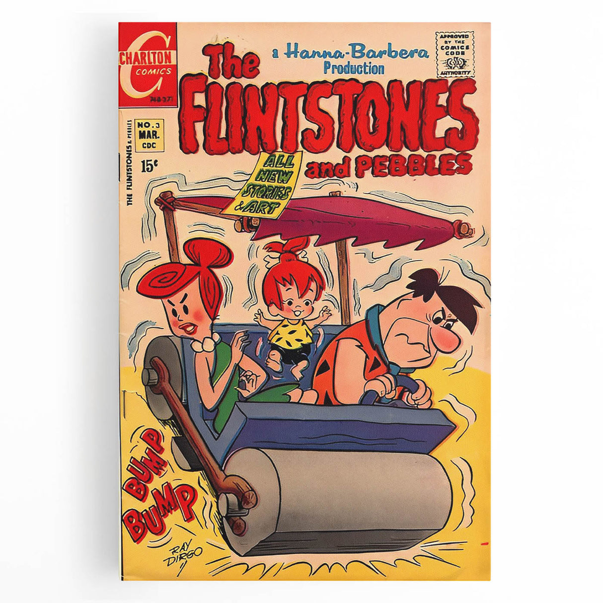 Vintage Comics Wall Art – The Flintstones Retro Cartoon Poster