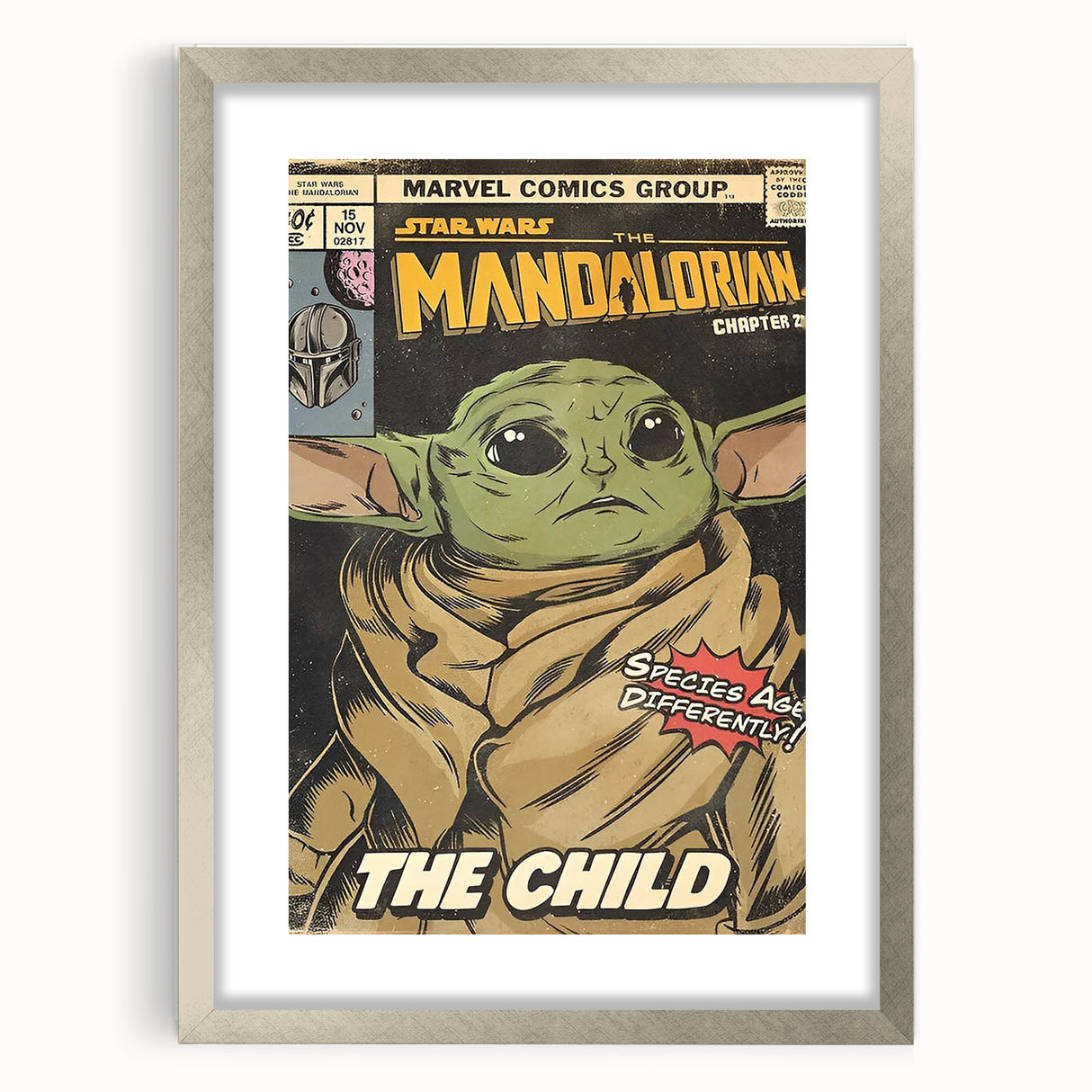 Vintage Comics Wall Art – The Mandalorian The Child Retro Poster