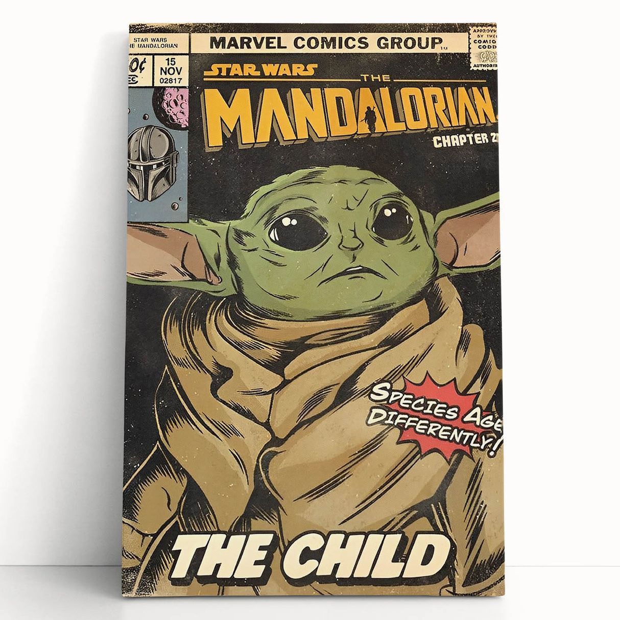 Vintage Comics Wall Art – The Mandalorian The Child Retro Poster