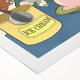 Vintage Comics Wall Art – Tom and Jerry Ice Cream Retro Poster