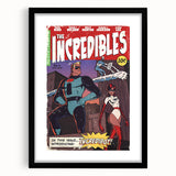 Vintage Comics Wall Art – The Incredibles Retro Superhero Poster