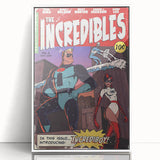 Vintage Comics Wall Art – The Incredibles Retro Superhero Poster