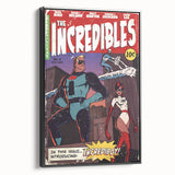 Vintage Comics Wall Art – The Incredibles Retro Superhero Poster