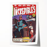 Vintage Comics Wall Art – The Incredibles Retro Superhero Poster