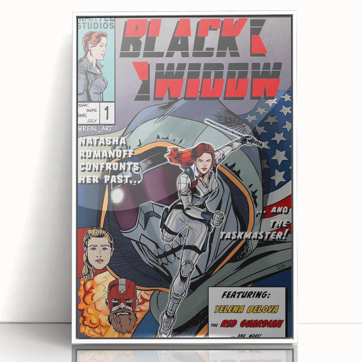 Vintage Comics Wall Art – Black Widow Retro Superhero Poster