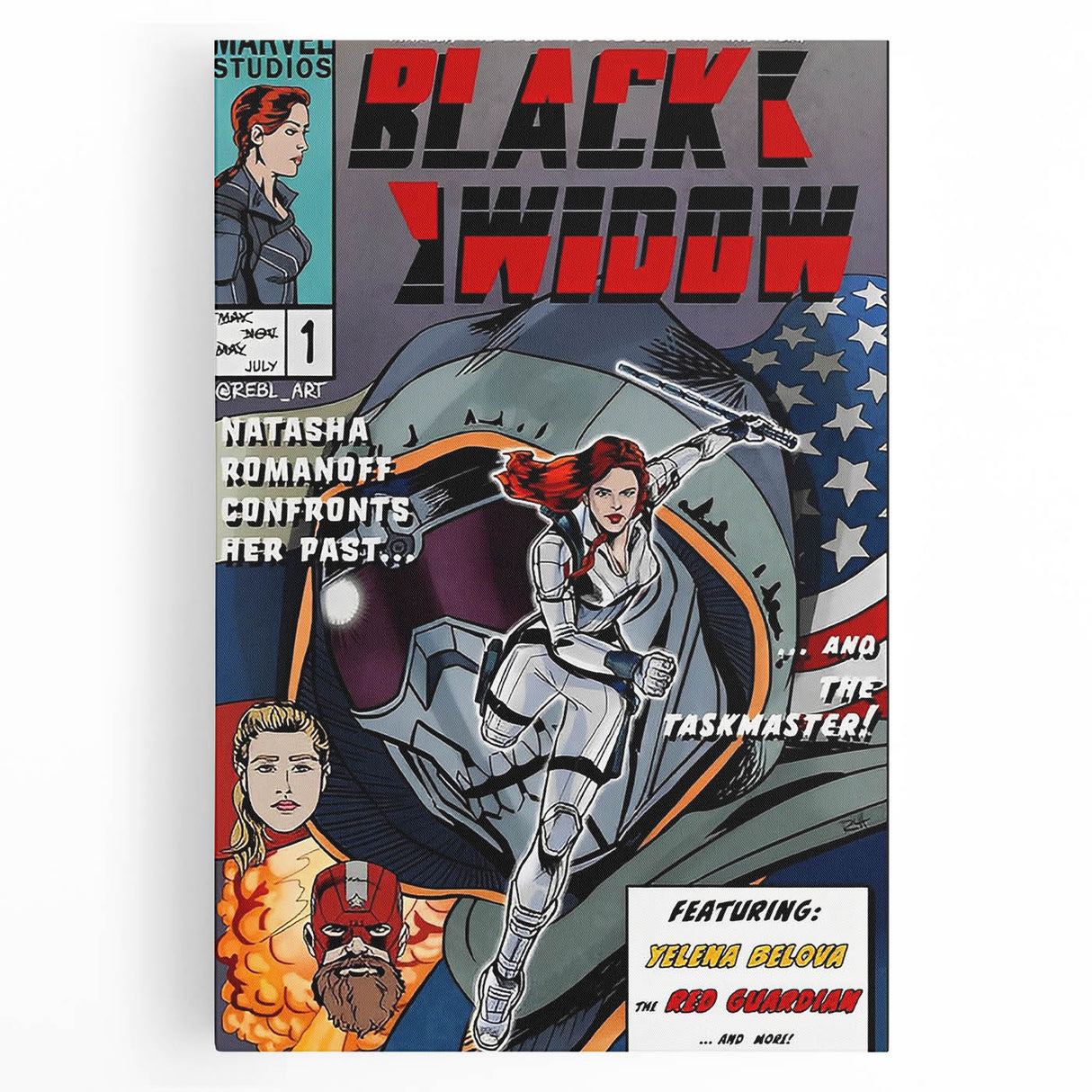 Vintage Comics Wall Art – Black Widow Retro Superhero Poster