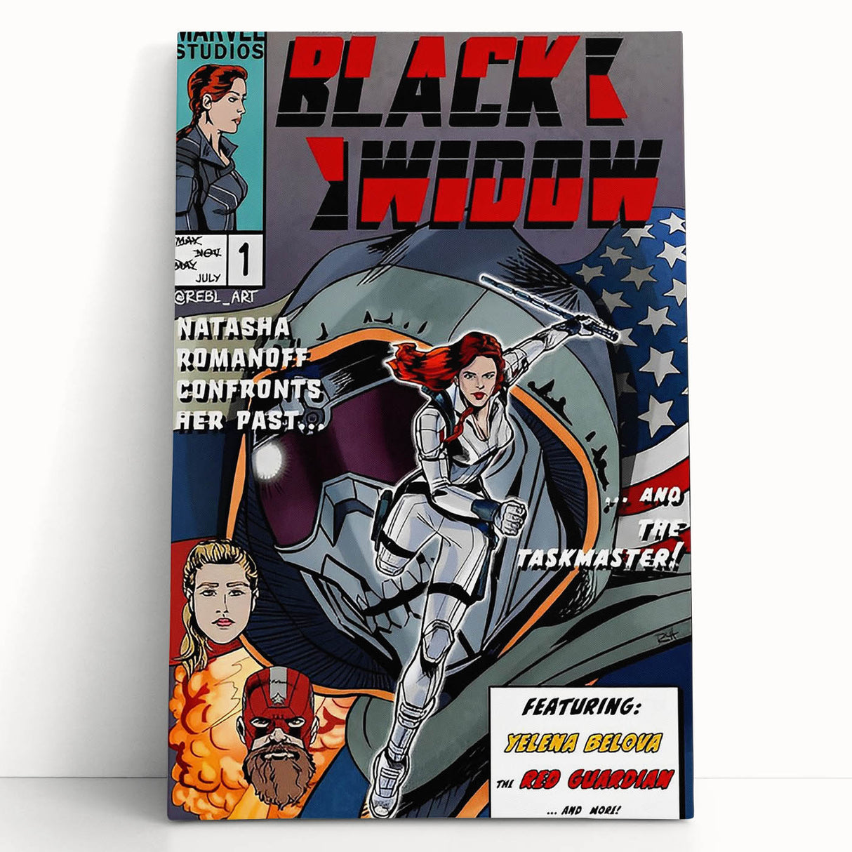 Vintage Comics Wall Art – Black Widow Retro Superhero Poster