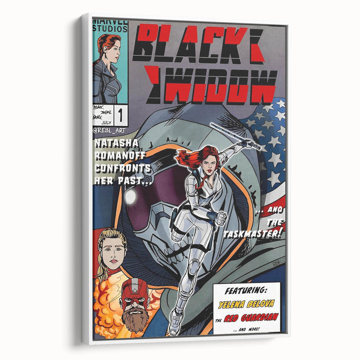 Vintage Comics Wall Art – Black Widow Retro Superhero Poster