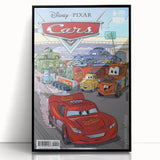 Vintage Comics Wall Art – Disney Pixar Cars Retro Racing Poster