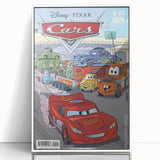 Vintage Comics Wall Art – Disney Pixar Cars Retro Racing Poster