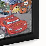 Vintage Comics Wall Art – Disney Pixar Cars Retro Racing Poster