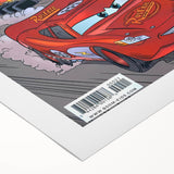 Vintage Comics Wall Art – Disney Pixar Cars Retro Racing Poster