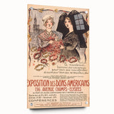 Vintage Exhibition Poster Art – Classic French Design with Red Accents