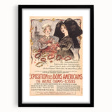 Vintage Exhibition Poster Art – Classic French Design with Red Accents