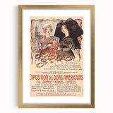Vintage Exhibition Poster Art – Classic French Design with Red Accents