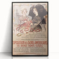 Vintage Exhibition Poster Art – Classic French Design with Red Accents