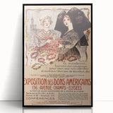 Vintage Exhibition Poster Art – Classic French Design with Red Accents