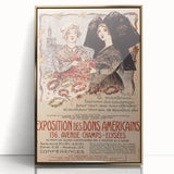 Vintage Exhibition Poster Art – Classic French Design with Red Accents