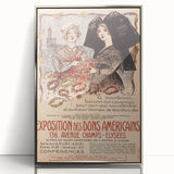 Vintage Exhibition Poster Art – Classic French Design with Red Accents