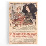 Vintage Exhibition Poster Art – Classic French Design with Red Accents