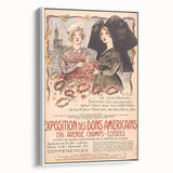 Vintage Exhibition Poster Art – Classic French Design with Red Accents