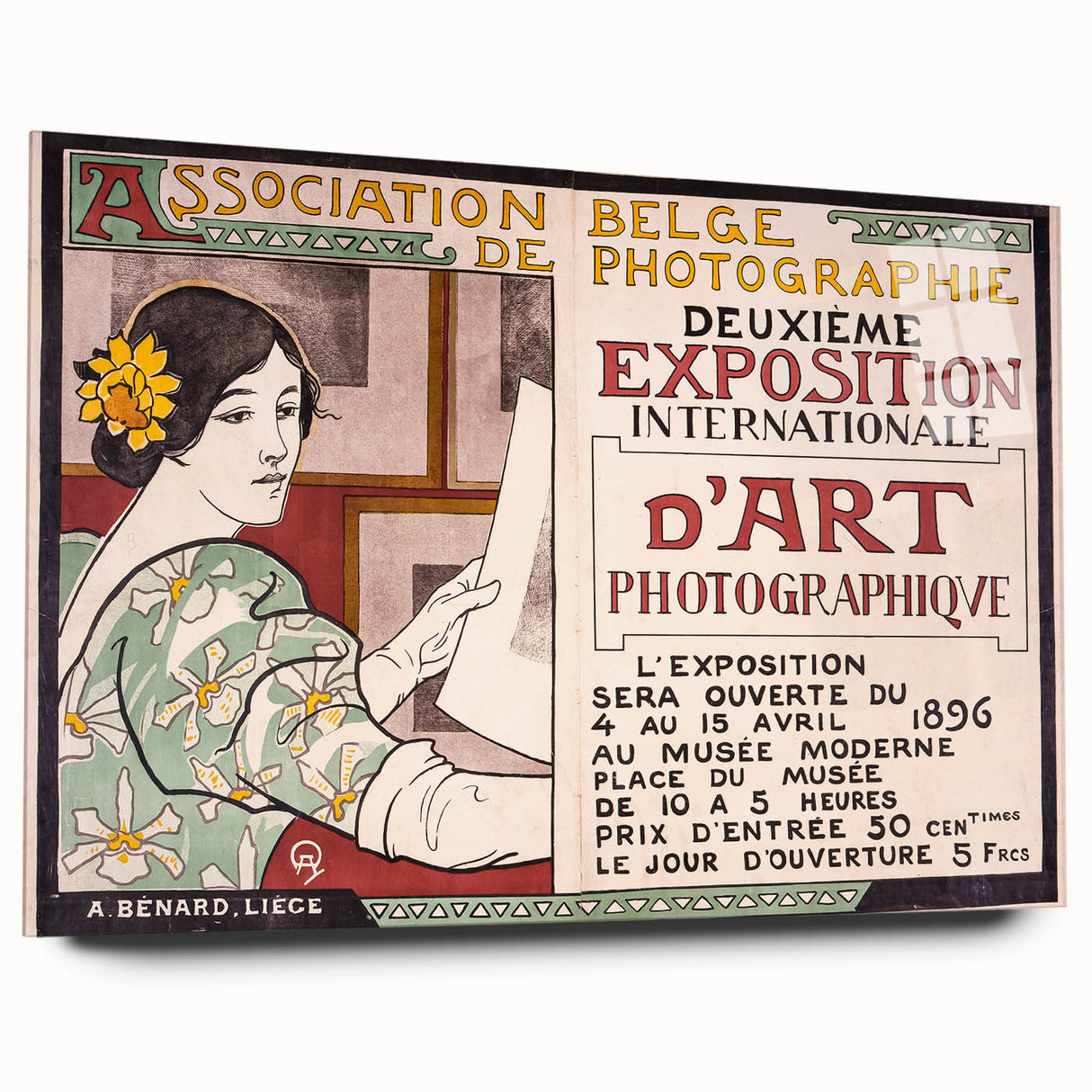 Vintage Exhibition Poster Art – Retro Design with Green & Yellow Accents