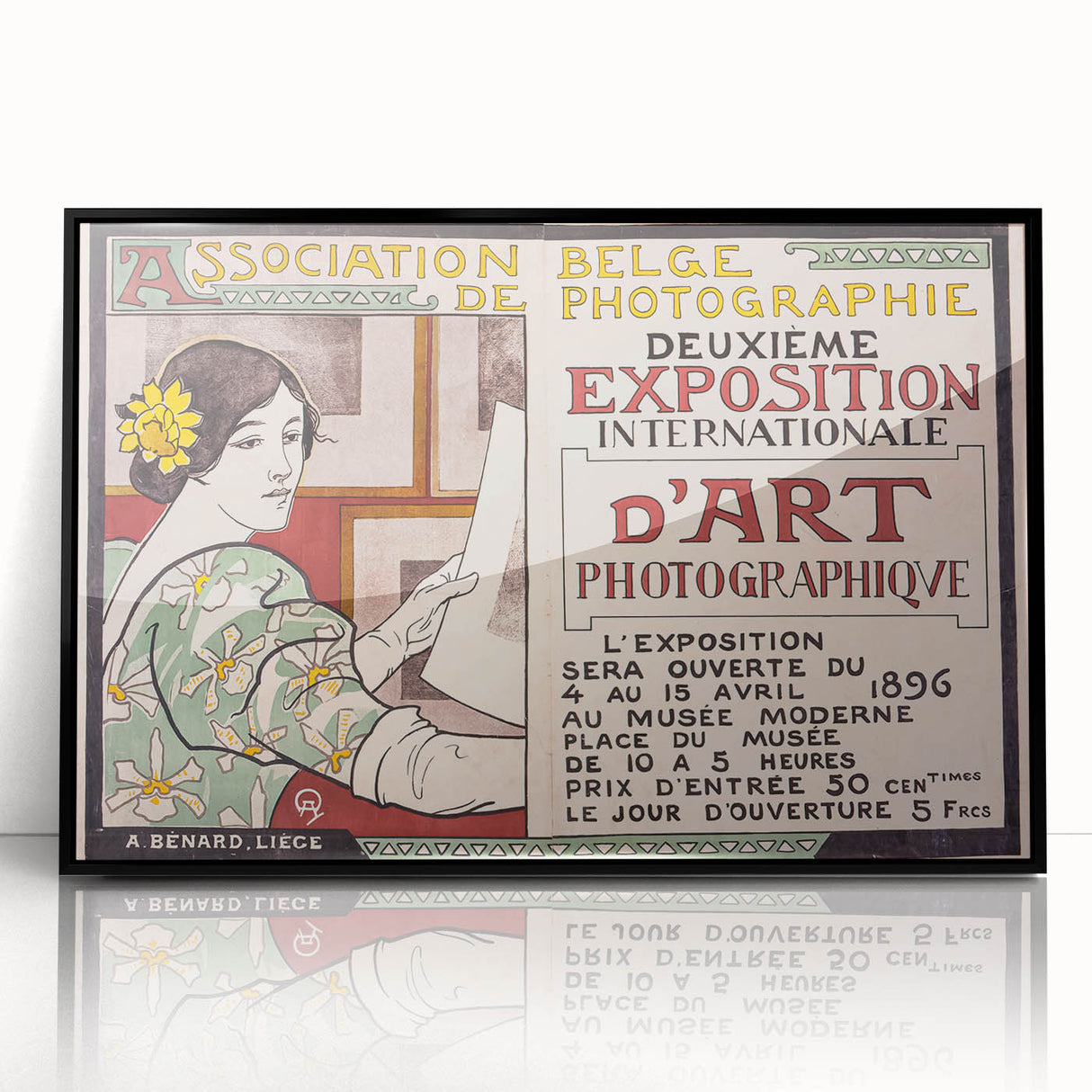 Vintage Exhibition Poster Art – Retro Design with Green & Yellow Accents