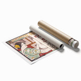 Vintage Exhibition Poster Art – Retro Design with Green & Yellow Accents