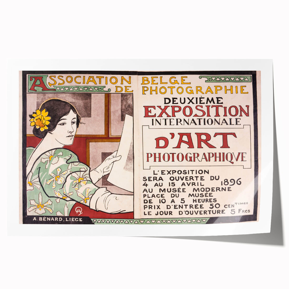 Vintage Exhibition Poster Art – Retro Design with Green & Yellow Accents