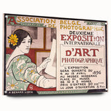 Vintage Exhibition Poster Art – Retro Design with Green & Yellow Accents