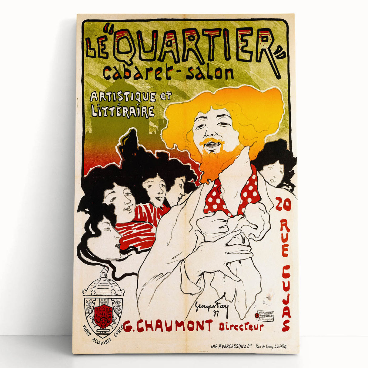 Vintage Exhibition Poster – Le Quartier Cabaret Retro Art Print