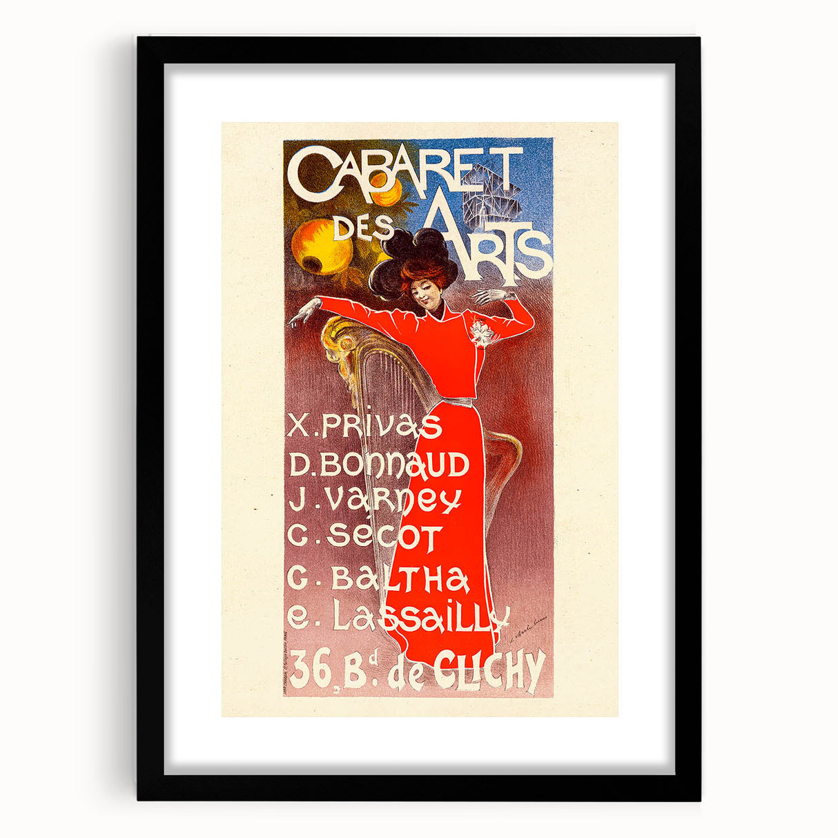 Vintage Exhibition Poster – Cabaret des Arts Retro Art Print
