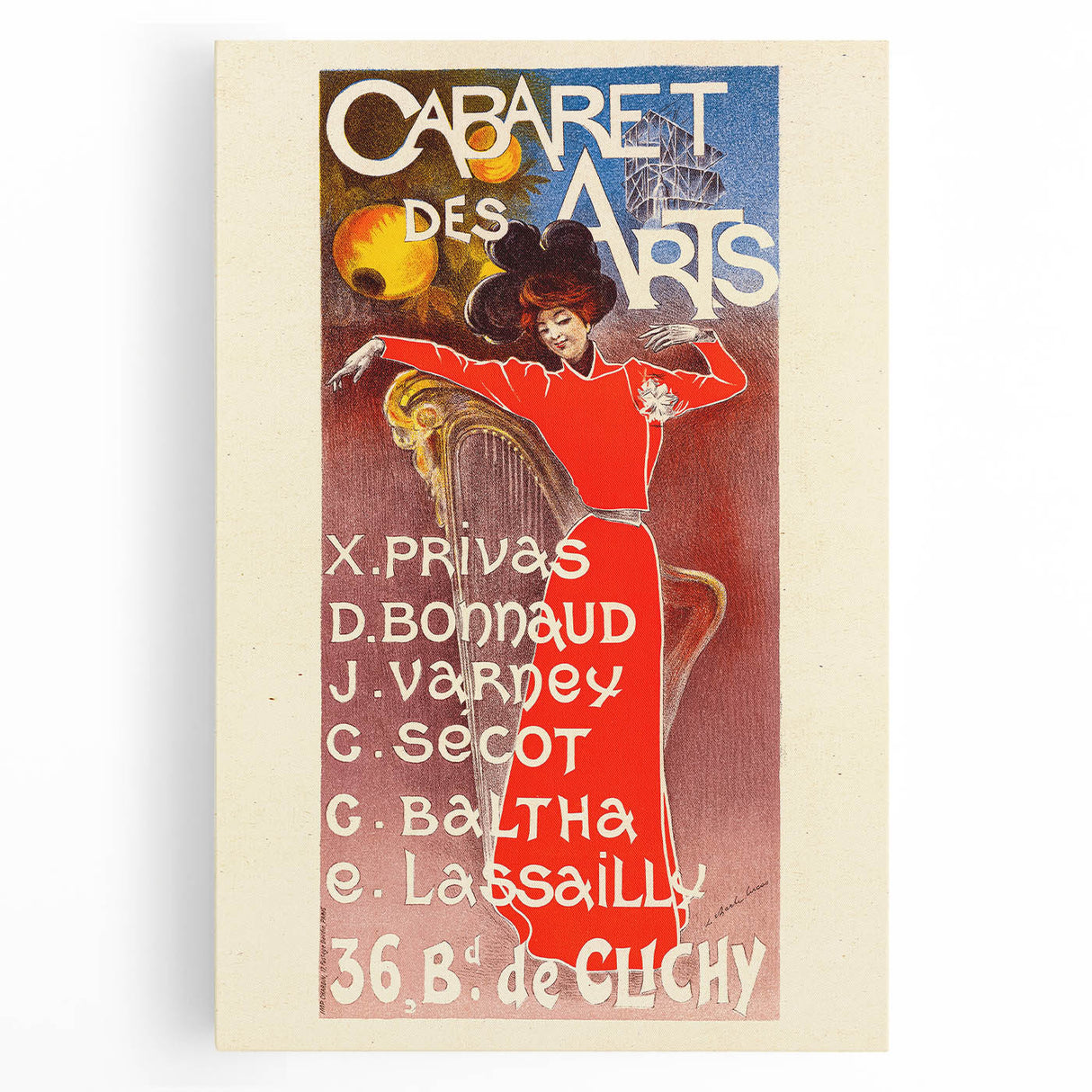 Vintage Exhibition Poster – Cabaret des Arts Retro Art Print