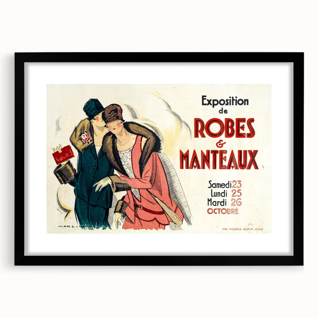 Vintage Fashion Poster Art – Retro Design with Red & Teal Accents